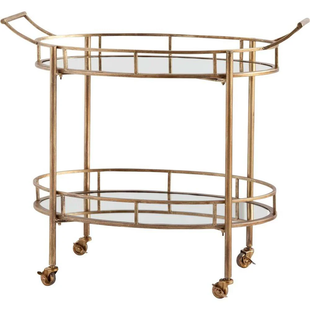 Mercana Grinto Gold Metal Bar Cart