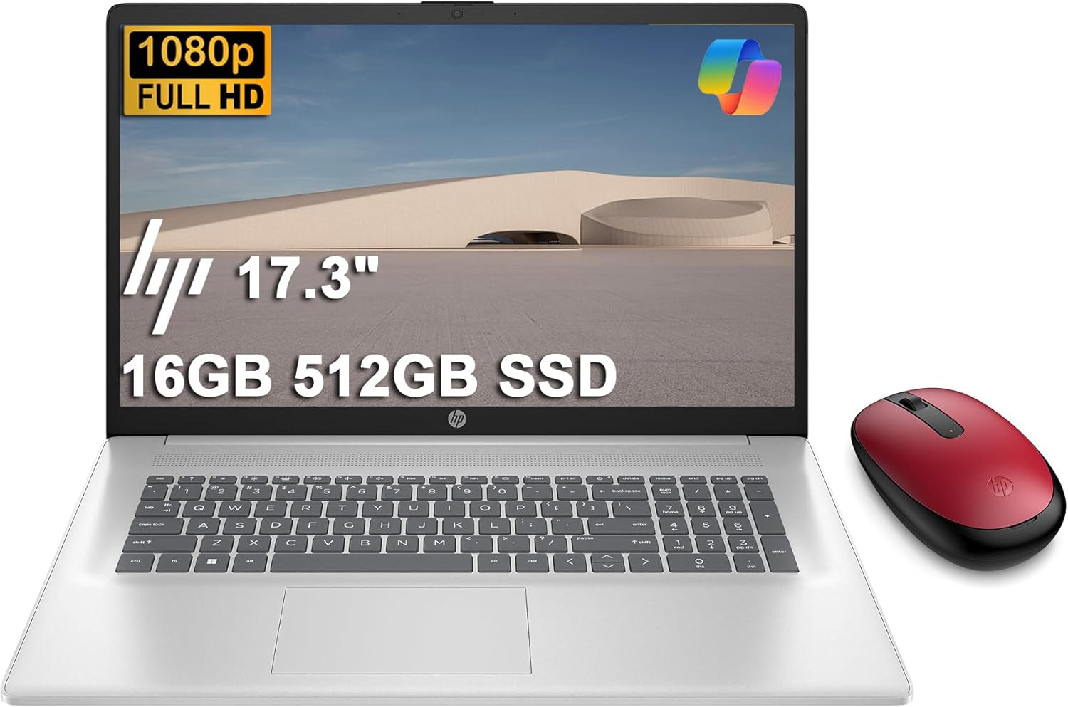 HP 17.3 inch Laptop w/Bluetooth Mouse (17.3 FHD Anti-Glare  AMD Ryzen 5 (> Intel i7-1165G7)  16GB RAM  512GB SSD) for Business  Home  Student  Long Battery Life  Webcam  Fast Charge  Win 11 Home