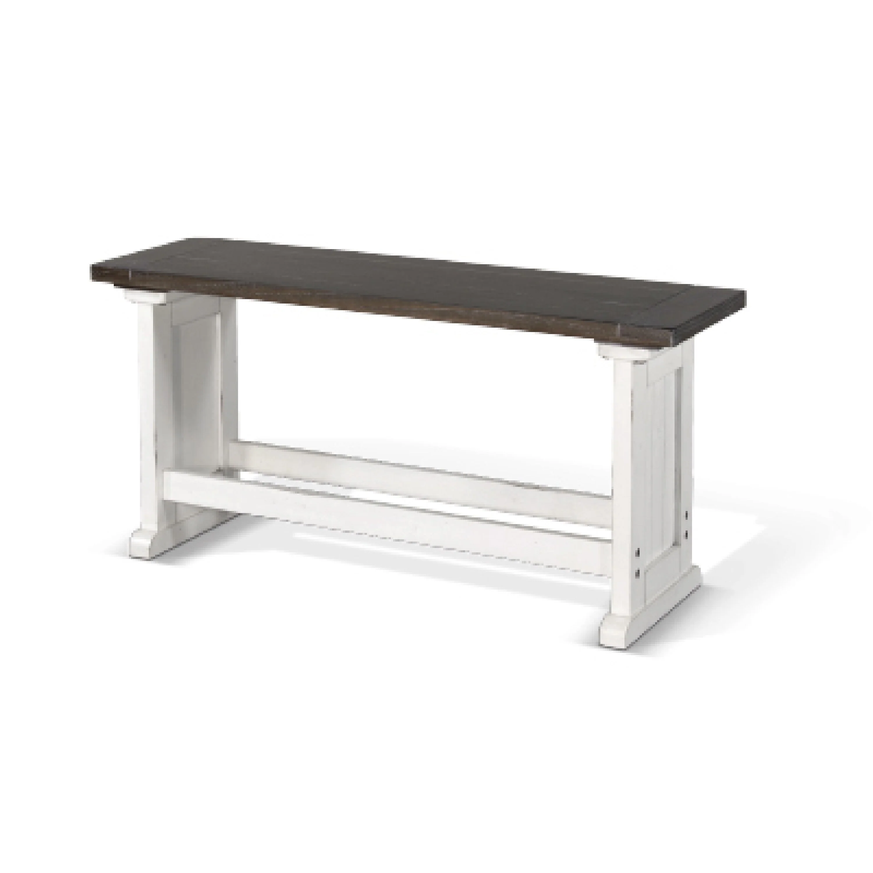 Orso Counter Height Dining Bench, Farmhouse Off White, Brown, 48 Inch