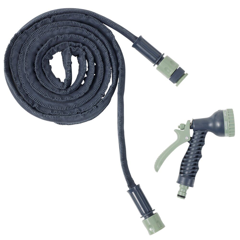Tuyau d'arrosage extensible avec pistolet vert 2,5à7,5M