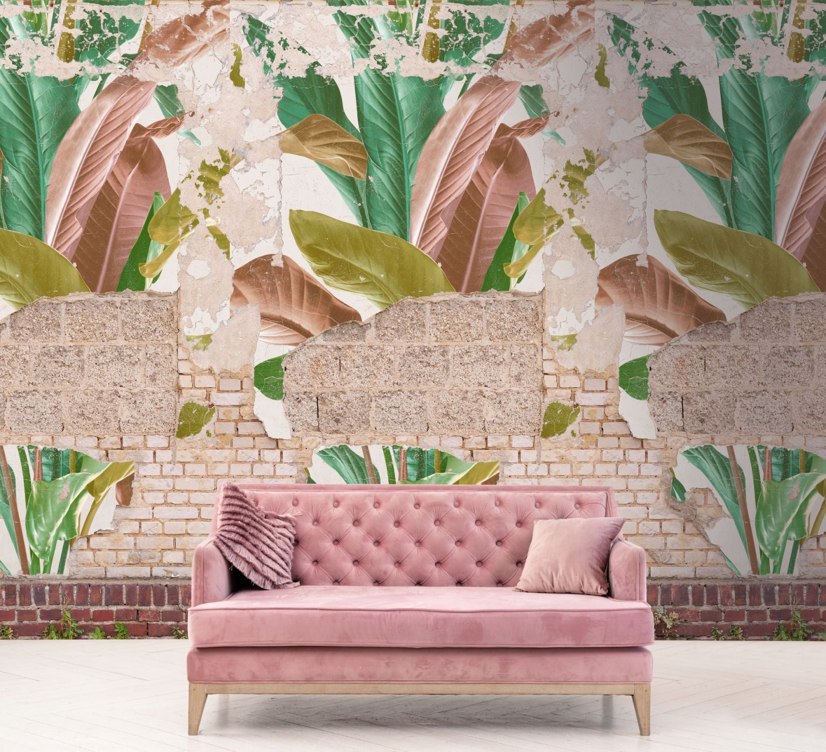 Livingwalls fotobehang steen beige, bruin en groen - 159 x 280 cm - AS-392481