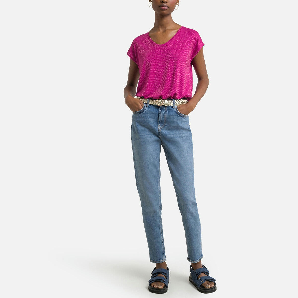 Jean mom taille haute
