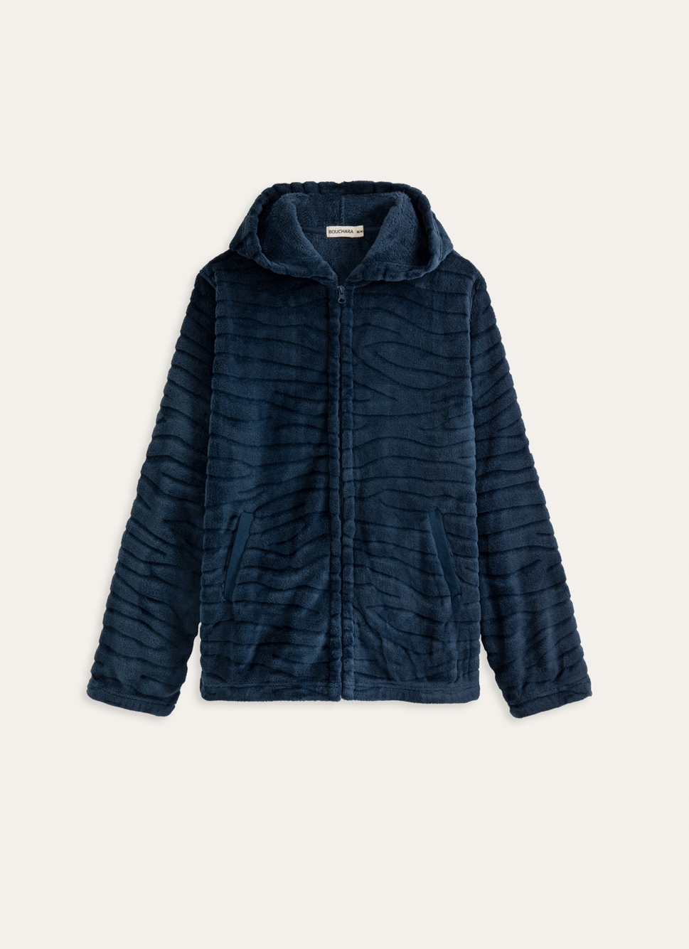 VESTE ZIPPÉE EN POLAIRE POCHES LATÉRALES MARINE