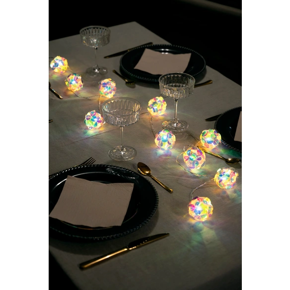 Lichterkette, Kunststoff, L: 165 cm, warmweiß, mehrfarbig