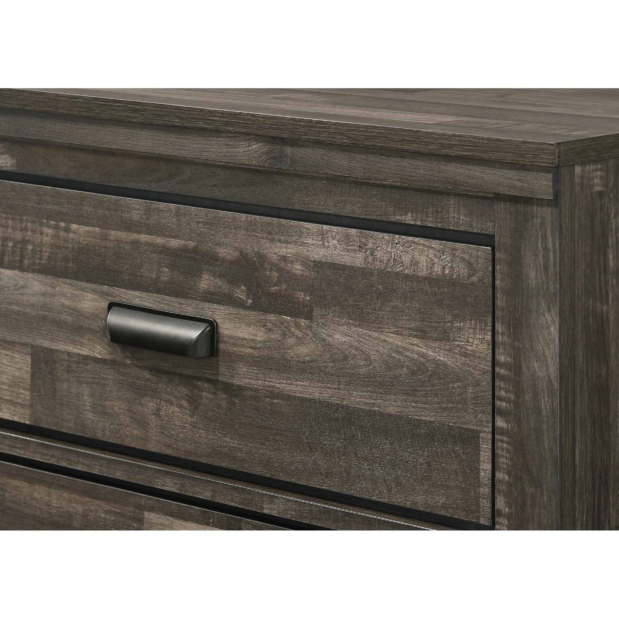Contemporary 2-Drawer Nightstand End Table Mixed Two Storage Drawers ed Handles Bedroom Furniture