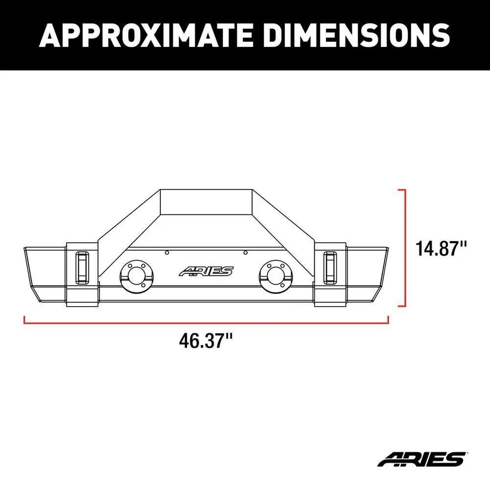 Aries 2186002 TrailCrusher Jeep JL Front Bumper with Brush Guard