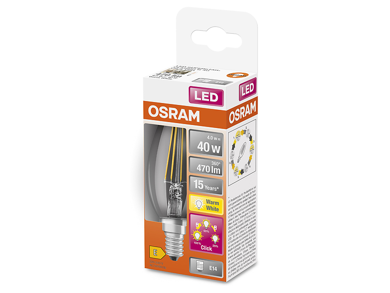 Żarówka LED E14 świeczka z ciepłą barwą światła