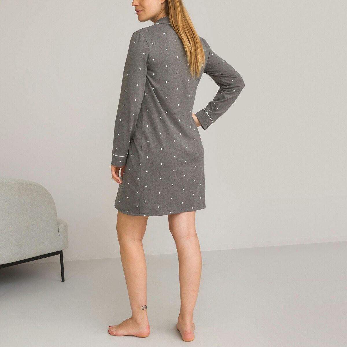 Chemise de nuit maternité manches longues jersey