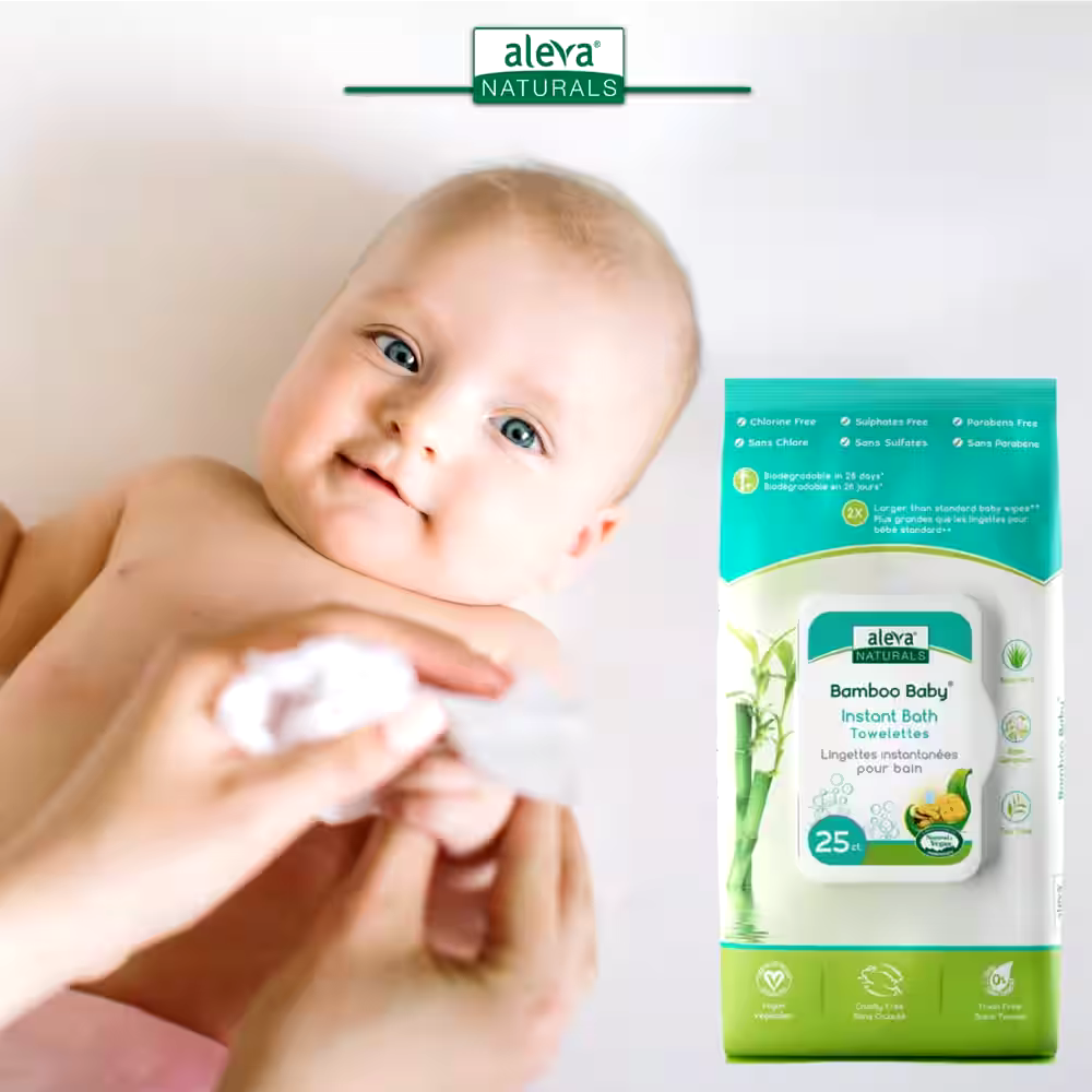 Aleva Naturals Bamboo Baby Bath Towelettes