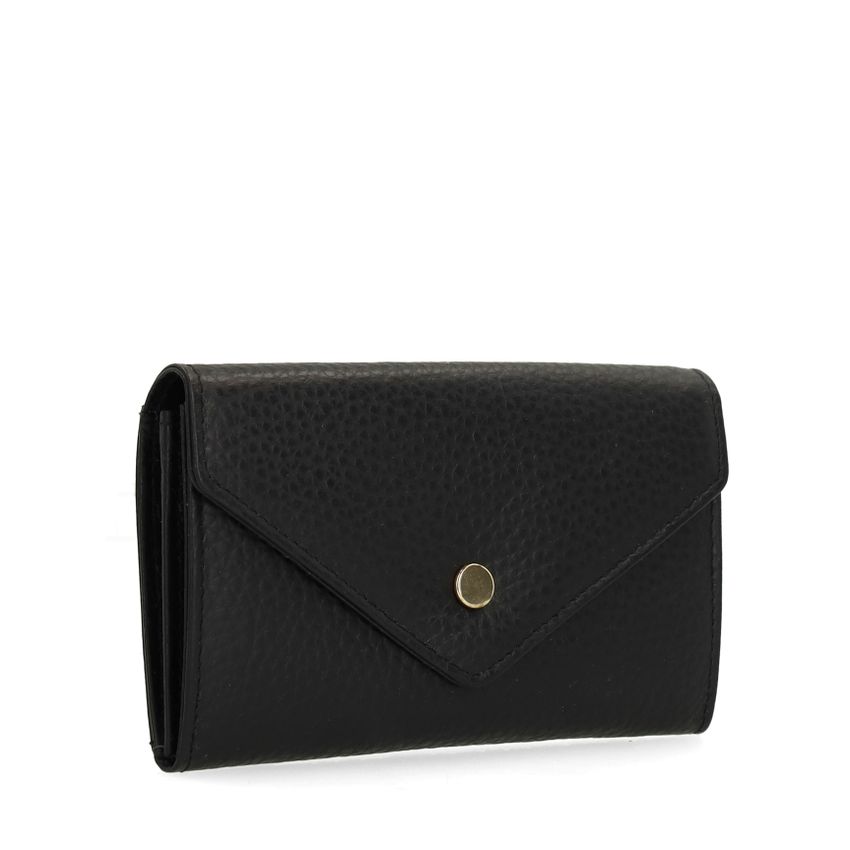 Manfield Zwarte leren portemonnee