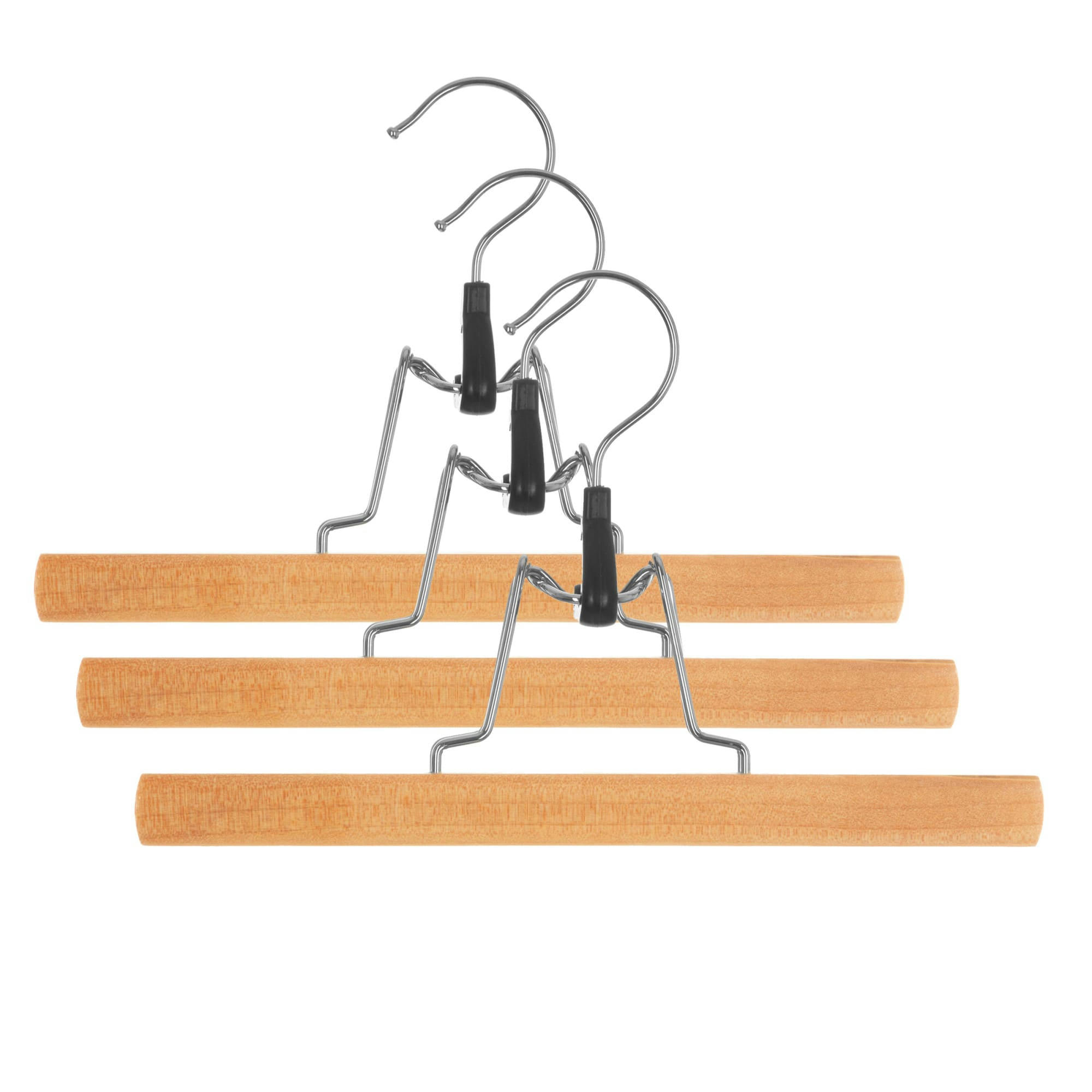 - Set de 3 cintres à pince classique en bois