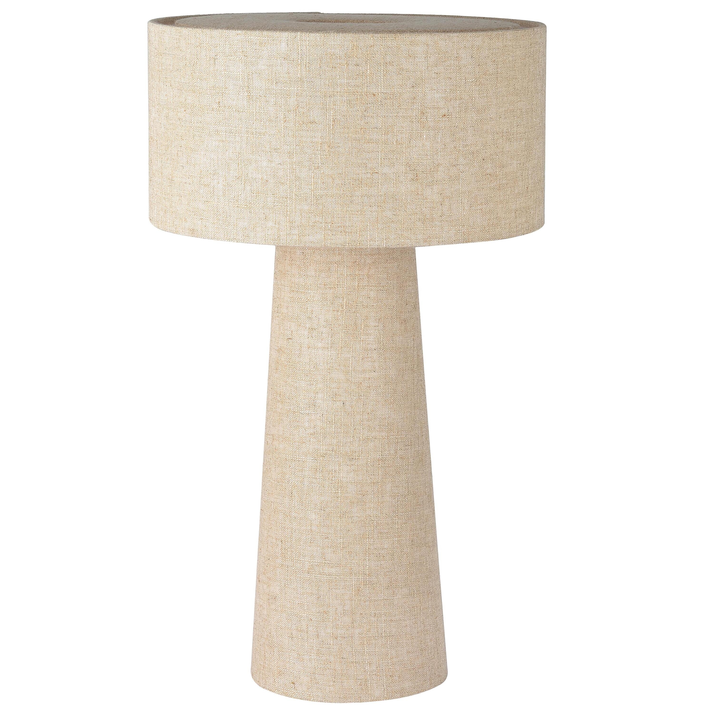 Leeroy tafellamp Ø30 linnen taupe