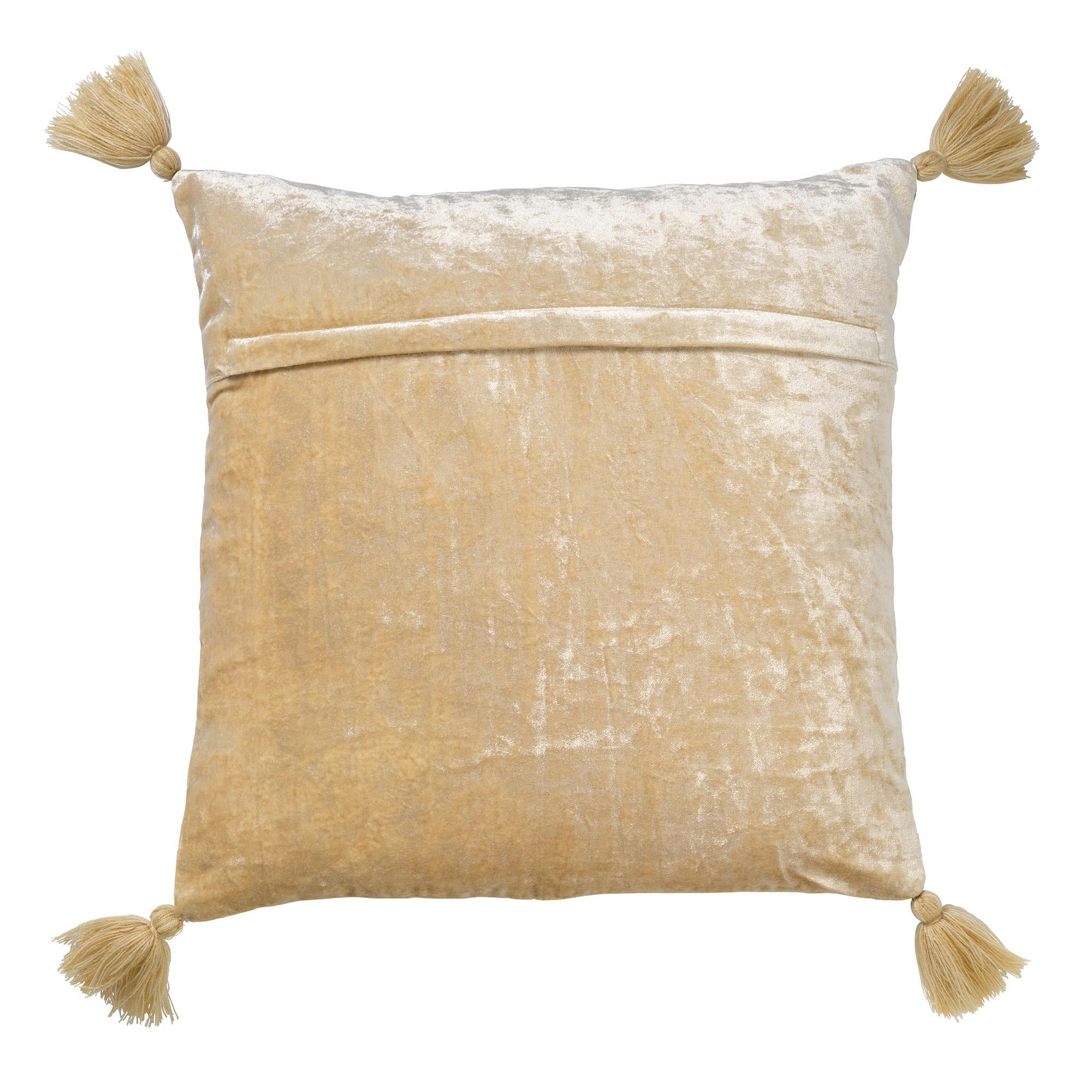 ROMAIN - Coussin beige en velours 45x45 cm avec motif