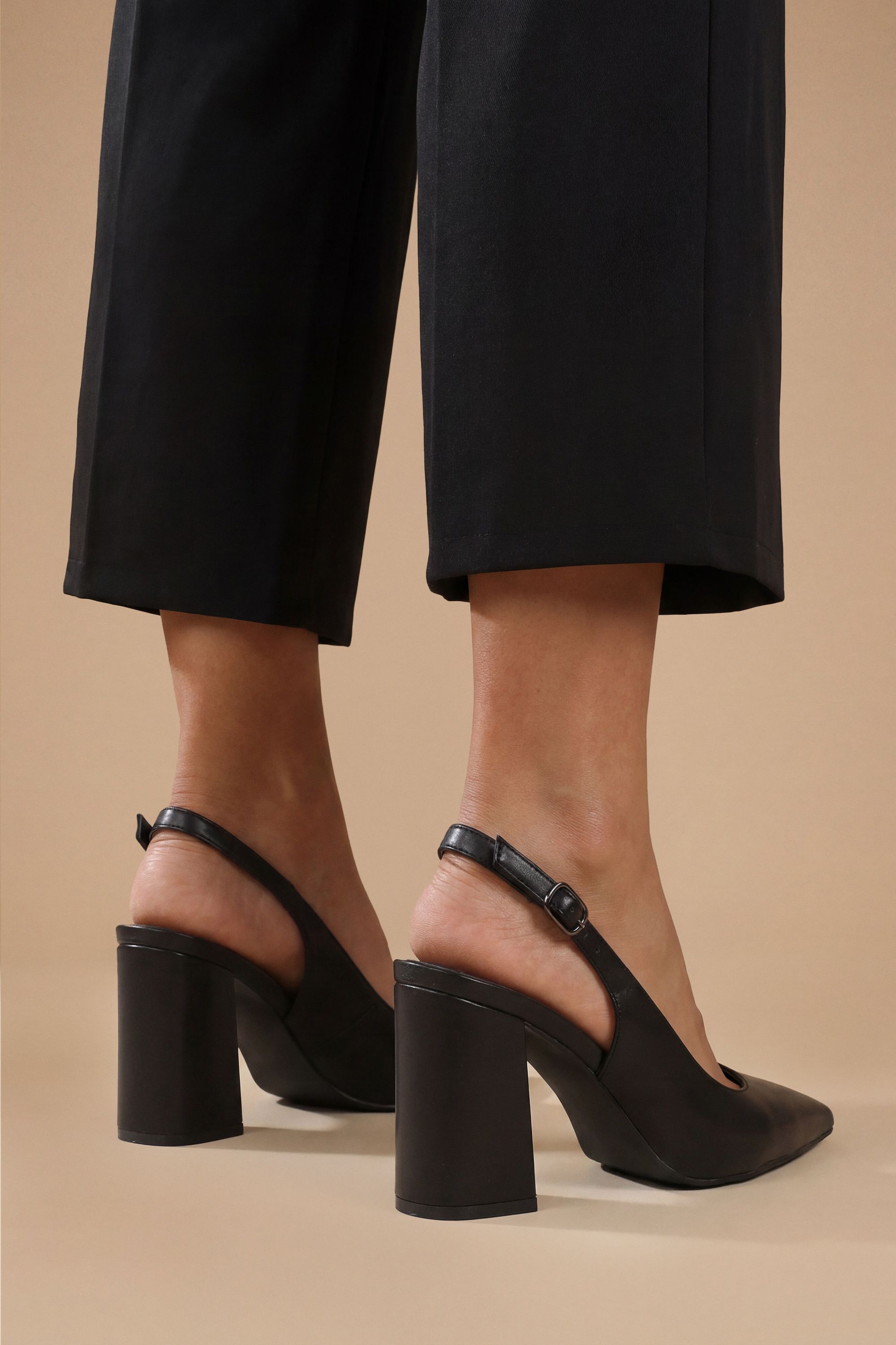 Oasis Nicola Faux Patent Leather Slingback Pointed Court Shoes