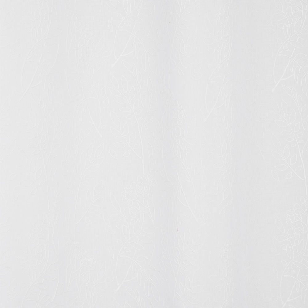 Voilage polyester 140x240cm broderie florale blanc