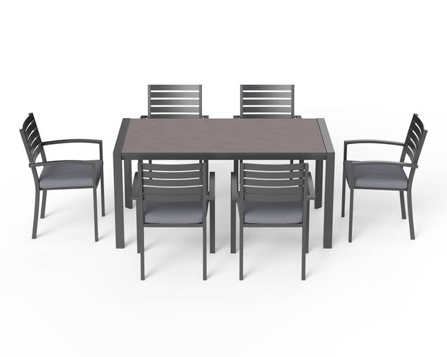 Boston-Eden 7 Piece Slatted Dining Setting