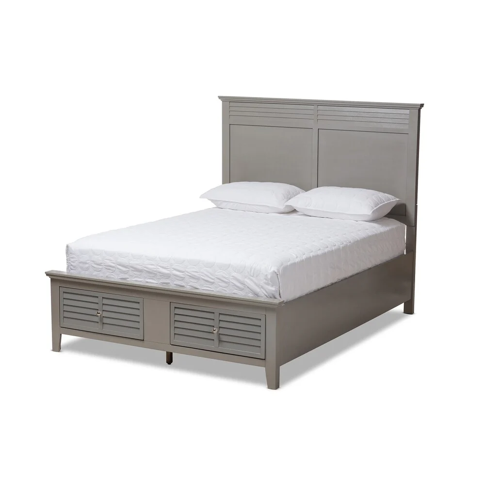 Transitional Grey Wood 6-Piece Size Bedroom Set by Baxton Studio