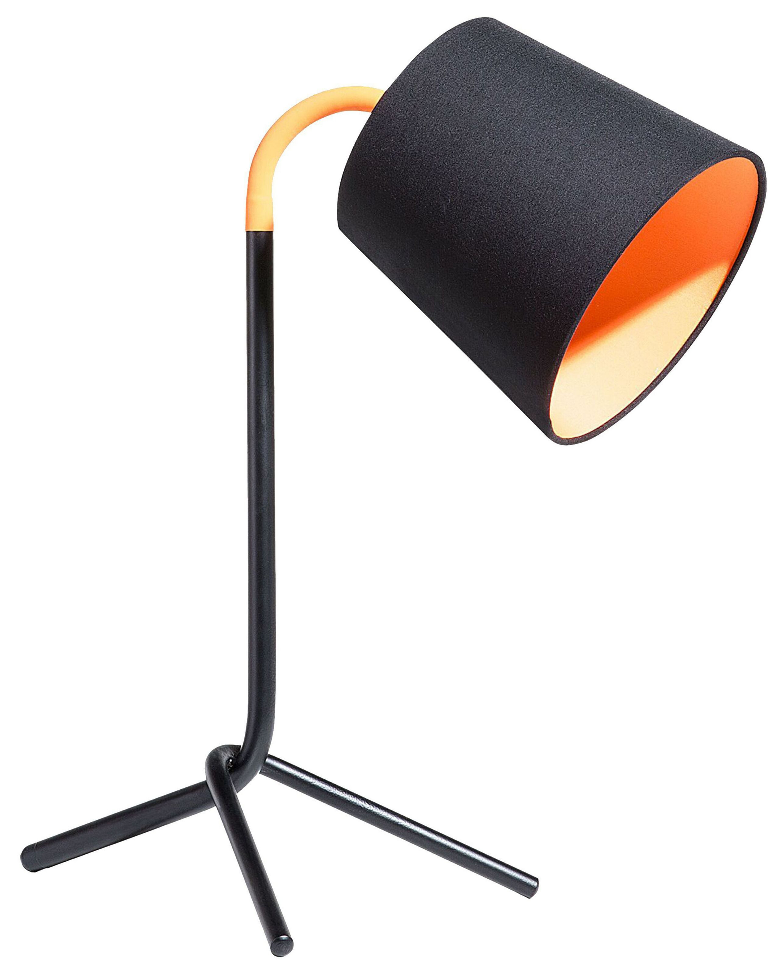 Lampa stołowa nocna czarna z pomarańczowym