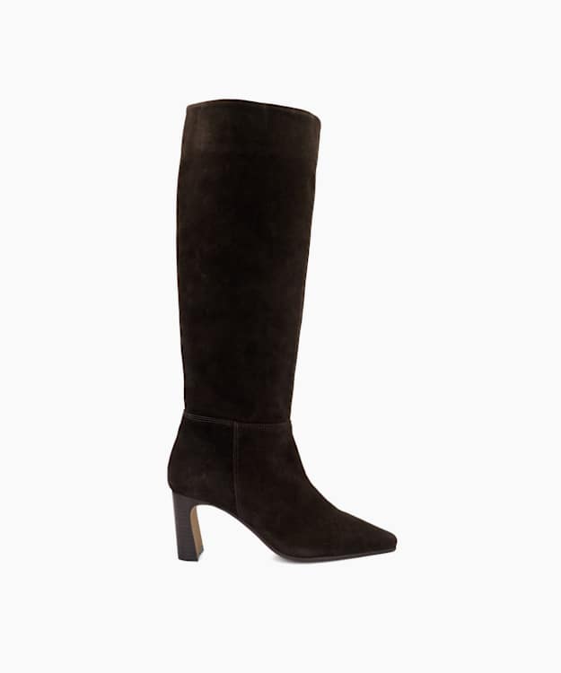 Stride Brown - Suede Knee-High Boots