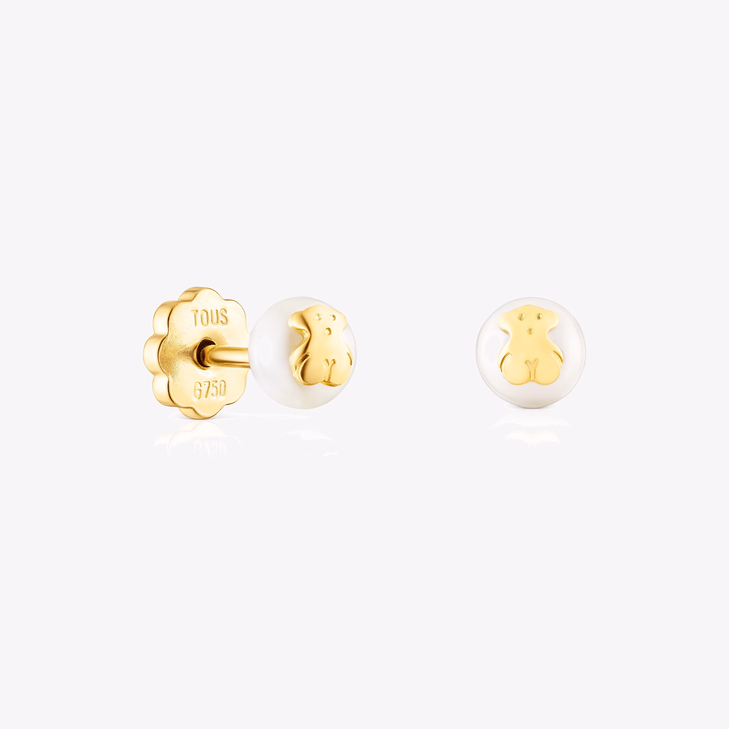 Pendientes perla motivo oso de oro Baby TOUS