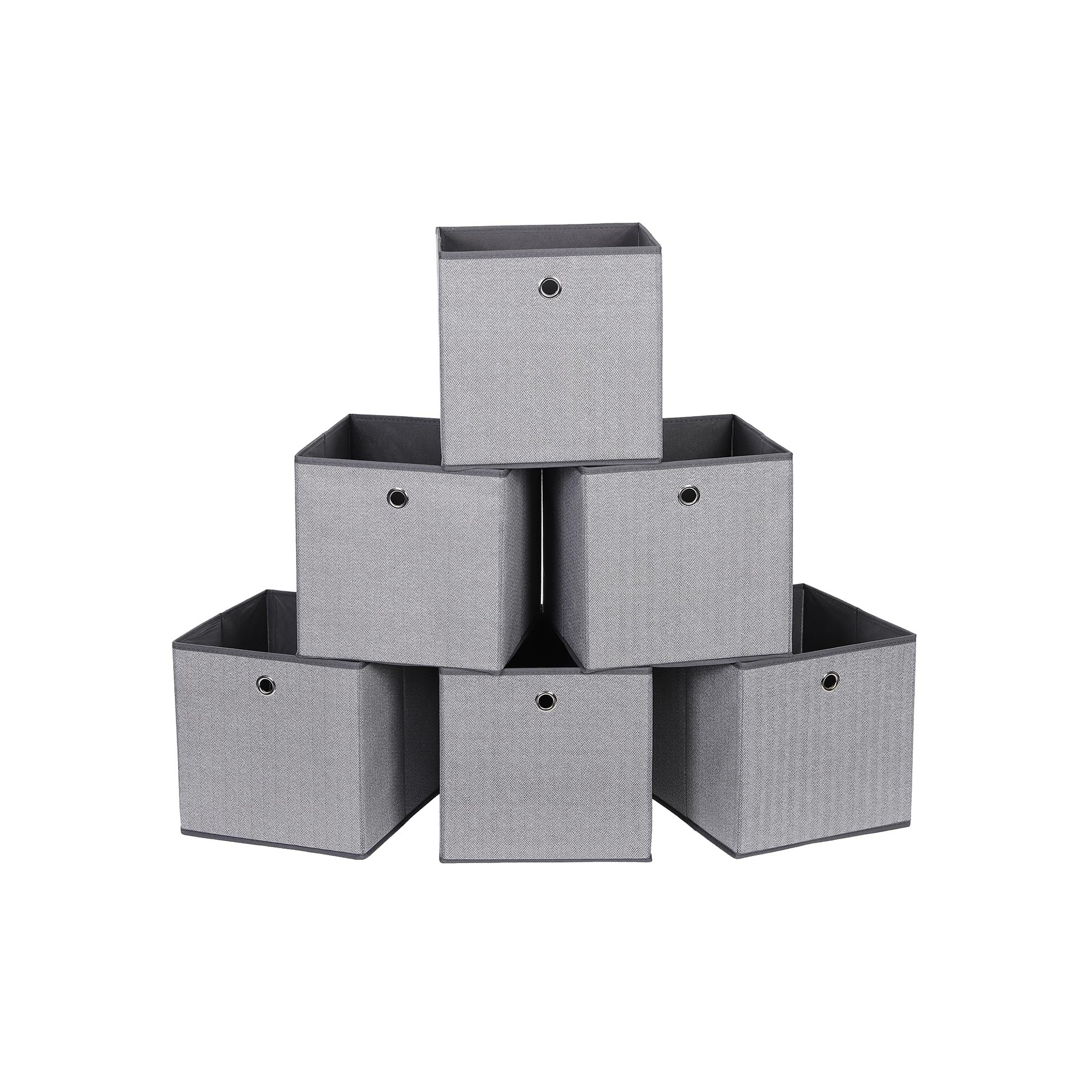 6 Boîtes rangement gris
