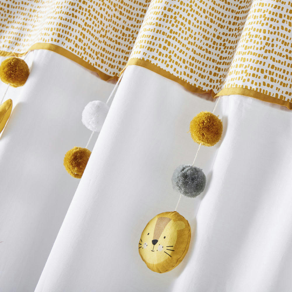 MINI JUNGLE - Rideau à passants en coton bicolore à motifs à l'unité 110x250