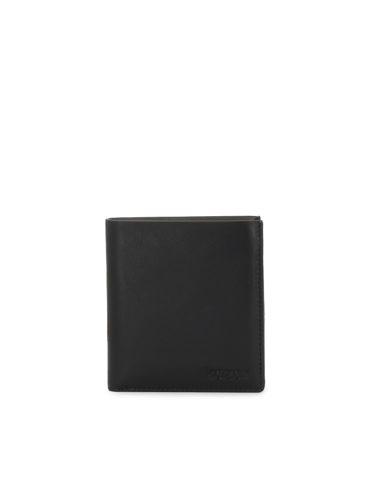 Black wallet with gray interior