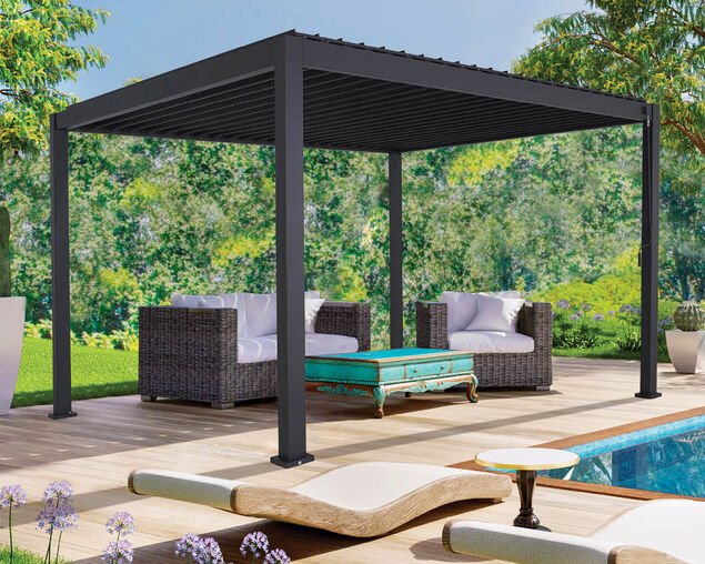 Coolaroo Fairhaven Semi-Permanent Louvred Gazebo - 3.6 x 3.6m