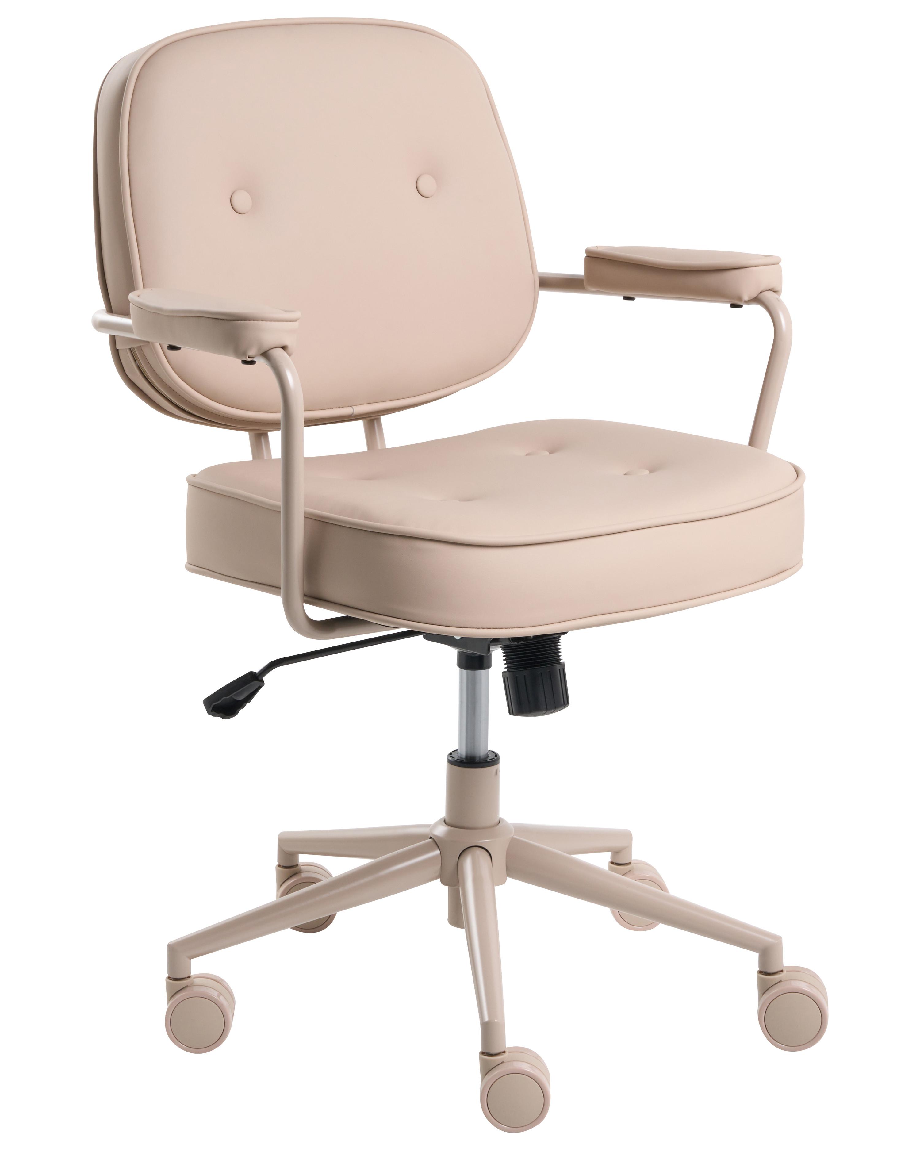 Desk Chair PARAMUS Faux Leather Sand Beige