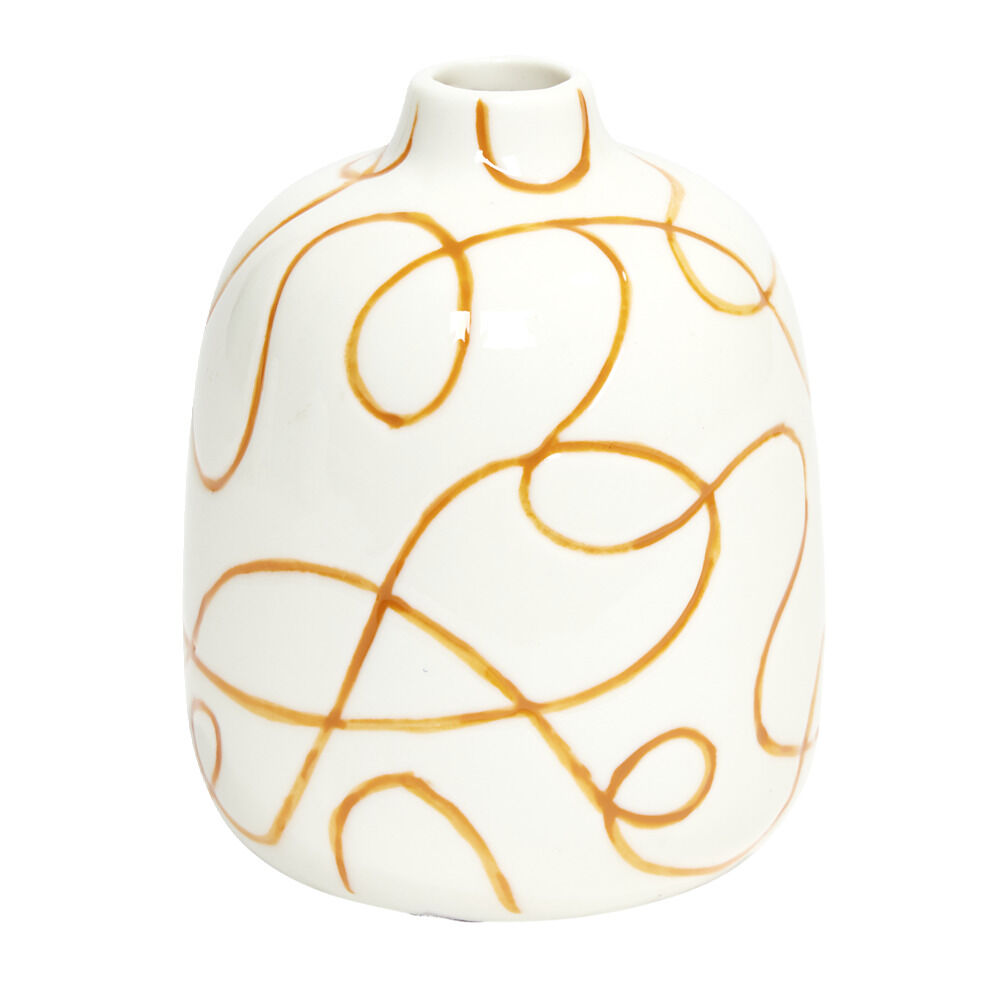 Vase en céramique motif courbe Ø7,5xH9,5cm (3 modèles)