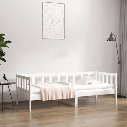 NNEVL Day Bed White 92x187 cm Single Size Solid Wood Pine