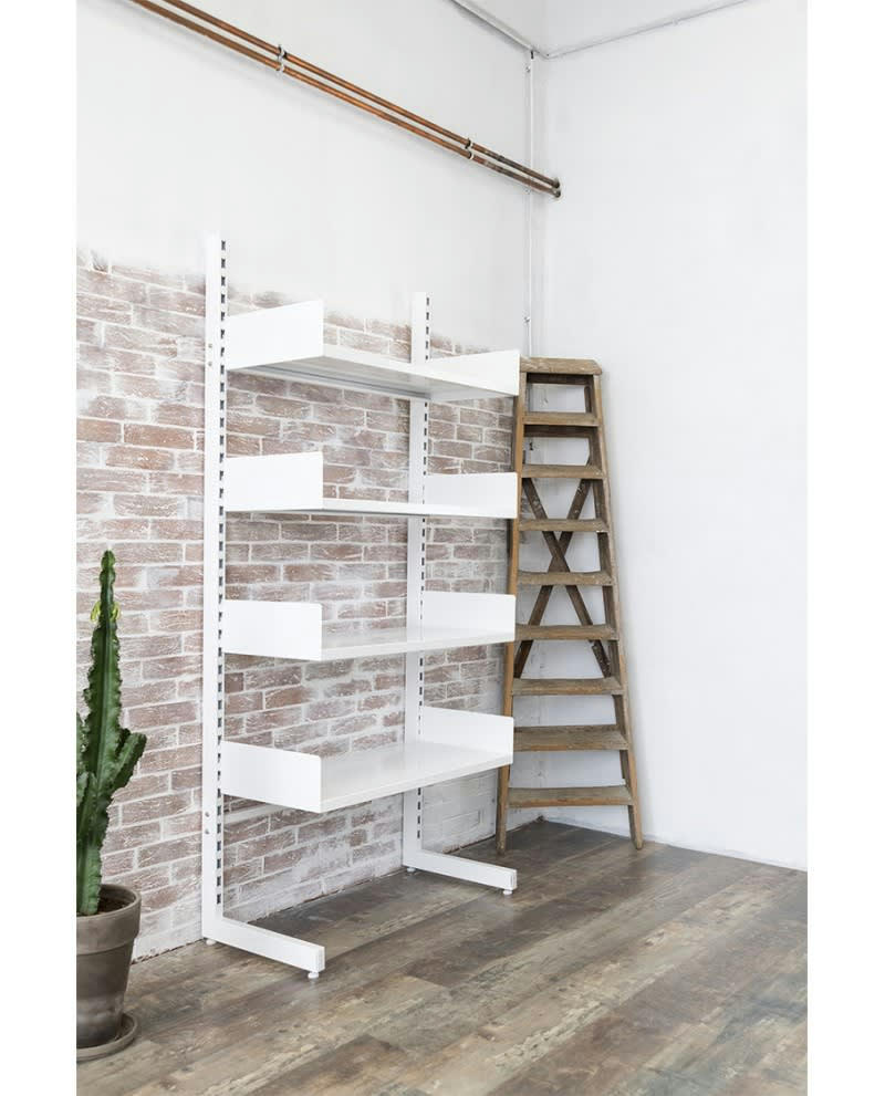 MOK - Mobilier de rangement autoportant en métal blanc avec 4 tablettes