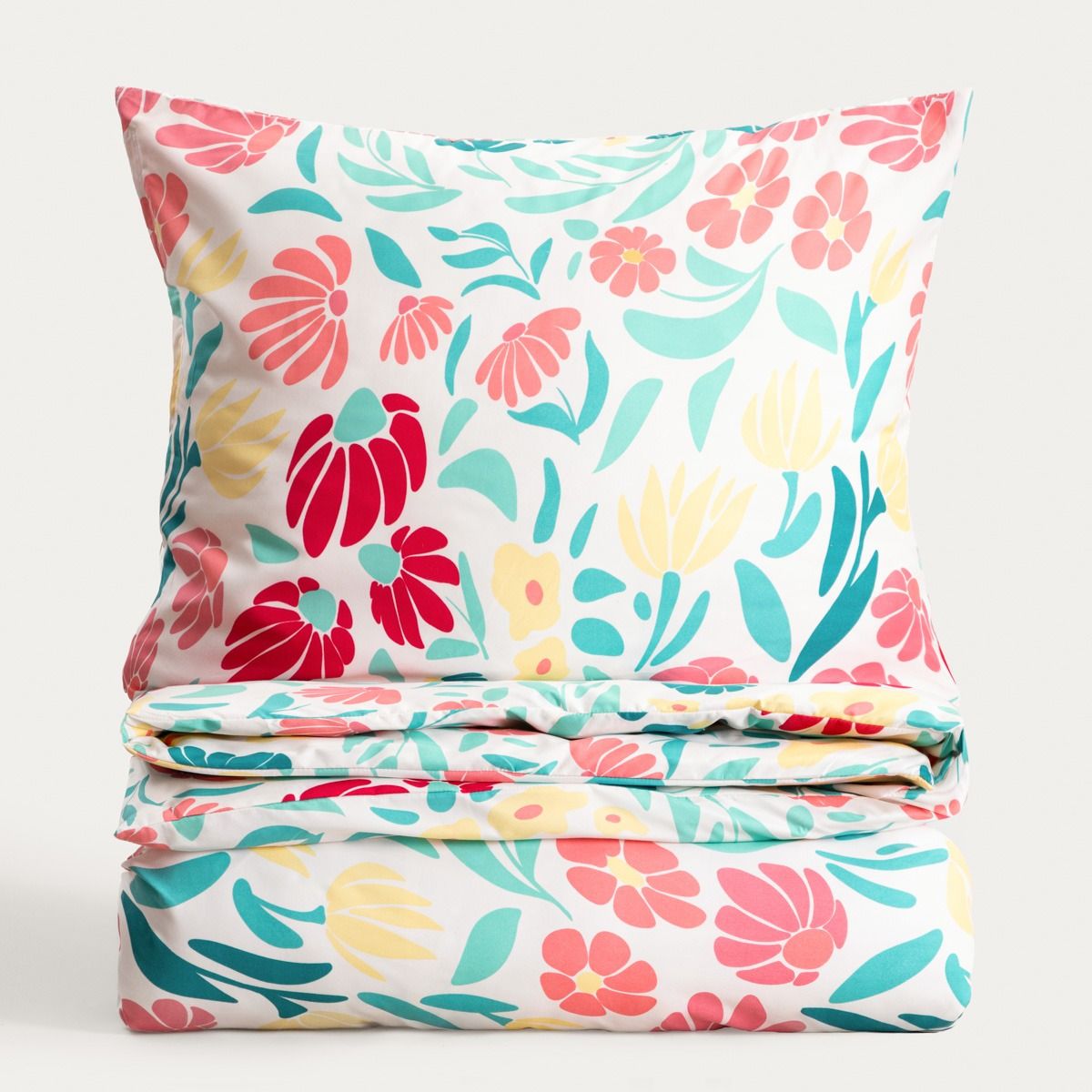 Pościel CALEYA z mikrofibry w kwiaty 220x200   2*70x80 cm