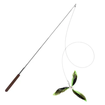 TIAKI Telescopic Cat Fishing Rod with Feathers