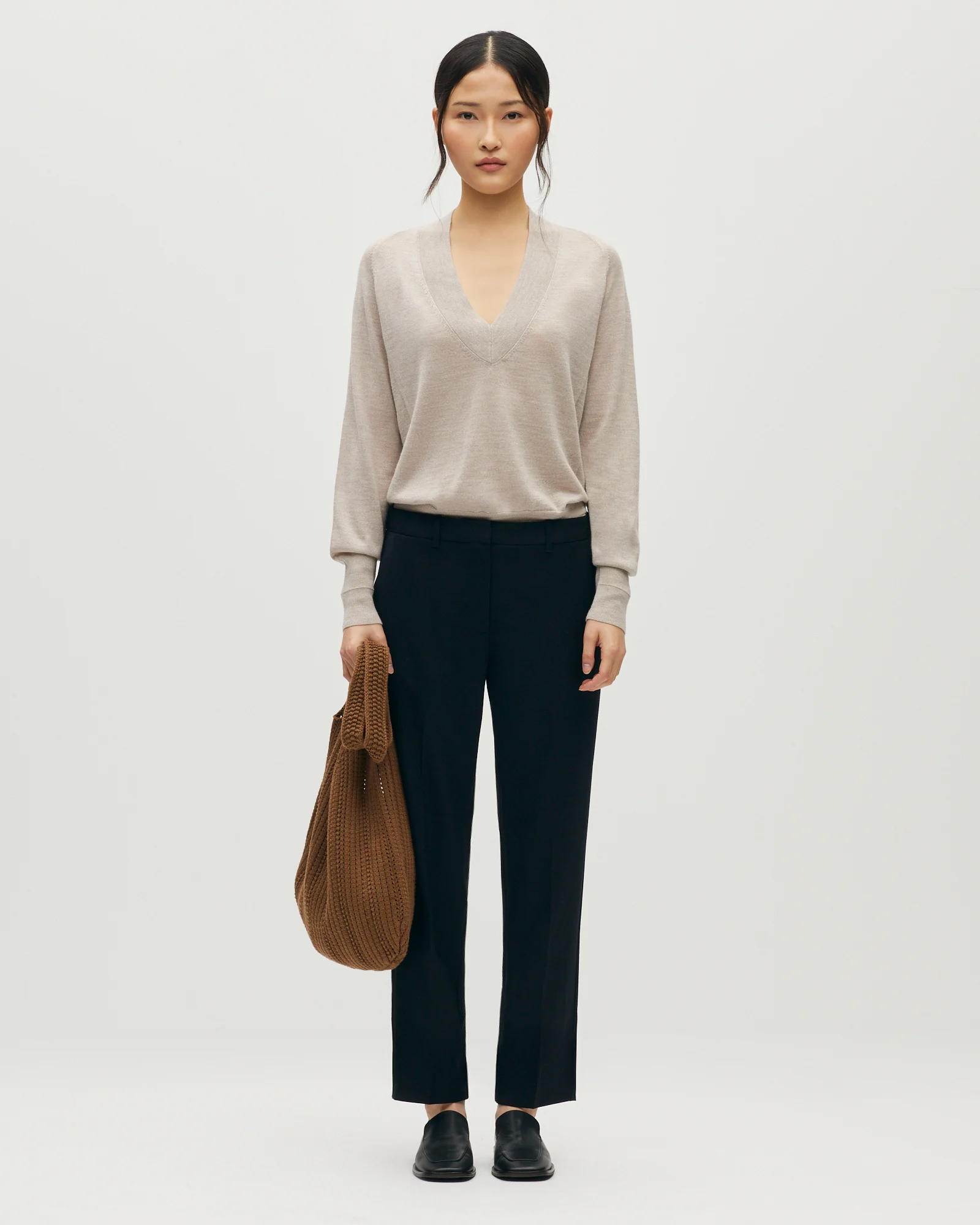 Pantalon cigarette en laine MARGUERITE