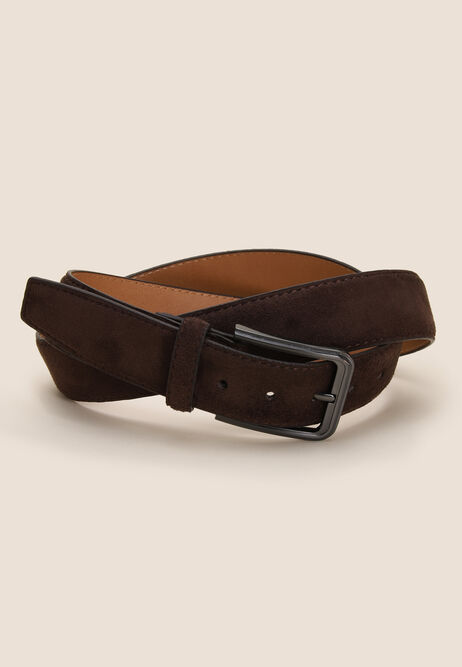 Mens Brown Suedette Belt