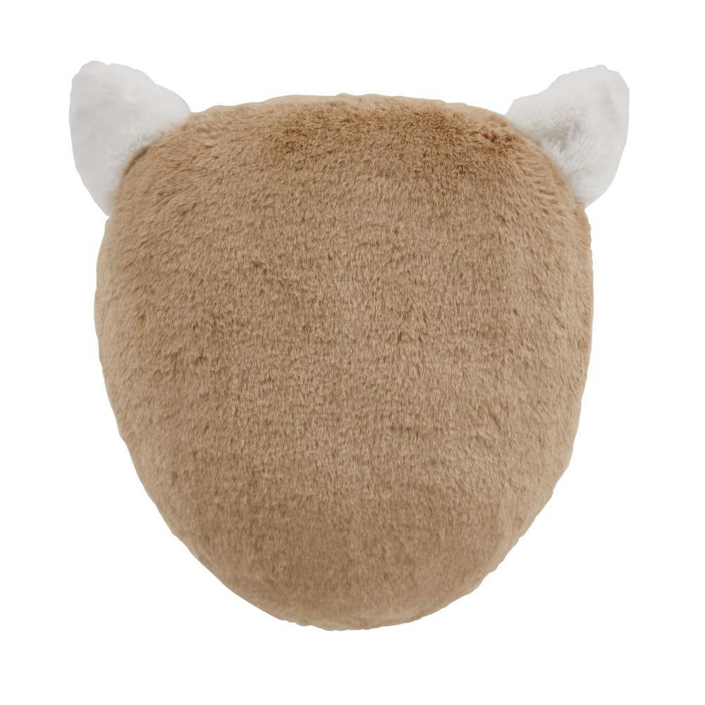 FANNY - Coussin biche imitation fourrure beige, écrue et grise 30x33