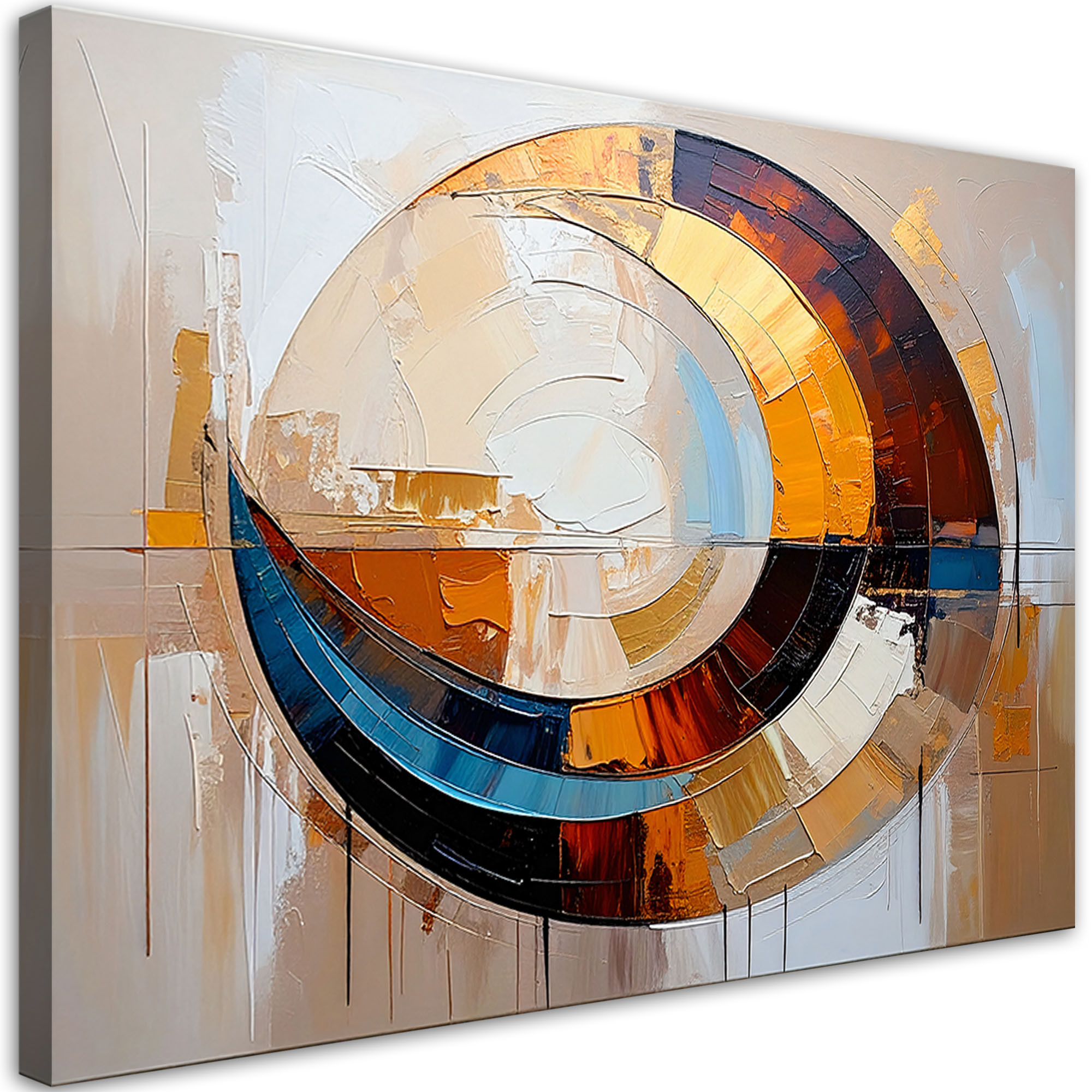 Feeby Obraz nowoczesny do salonu, Geometryczna Abstrakcja w beżu 60x40