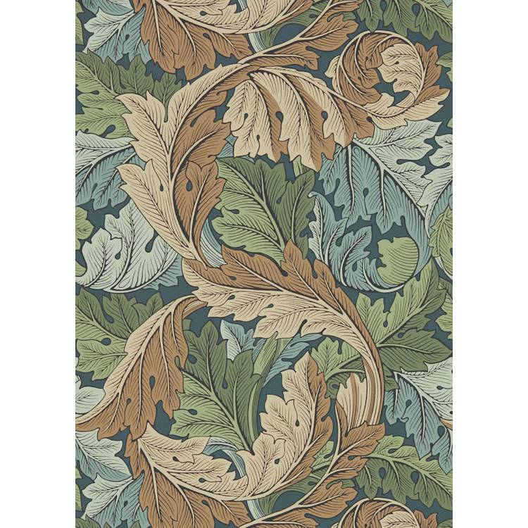 Morris & Co. Acanthus Leaves Blue Floral Wallpaper