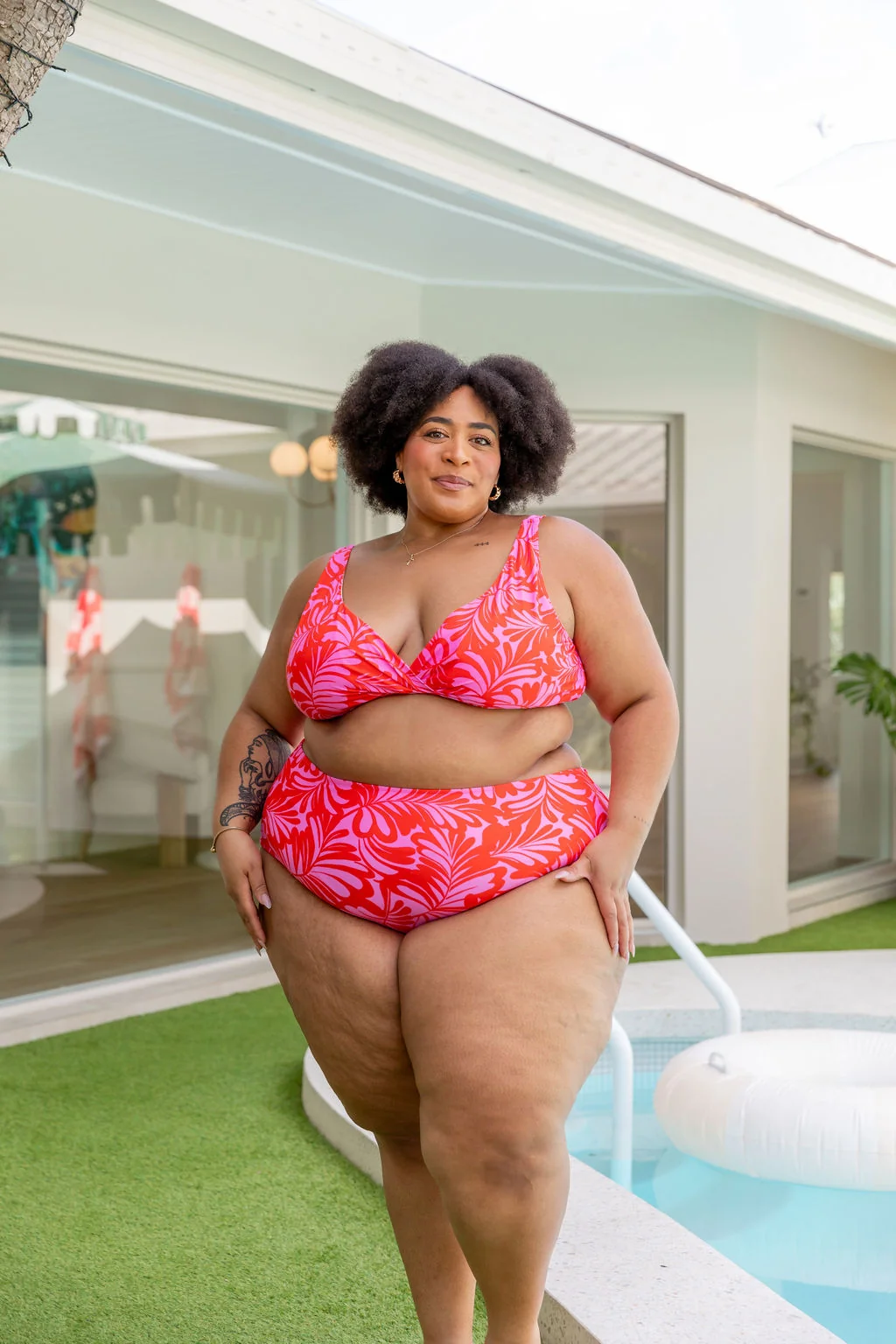 Pearl Bikini Pants In Pink Jungle