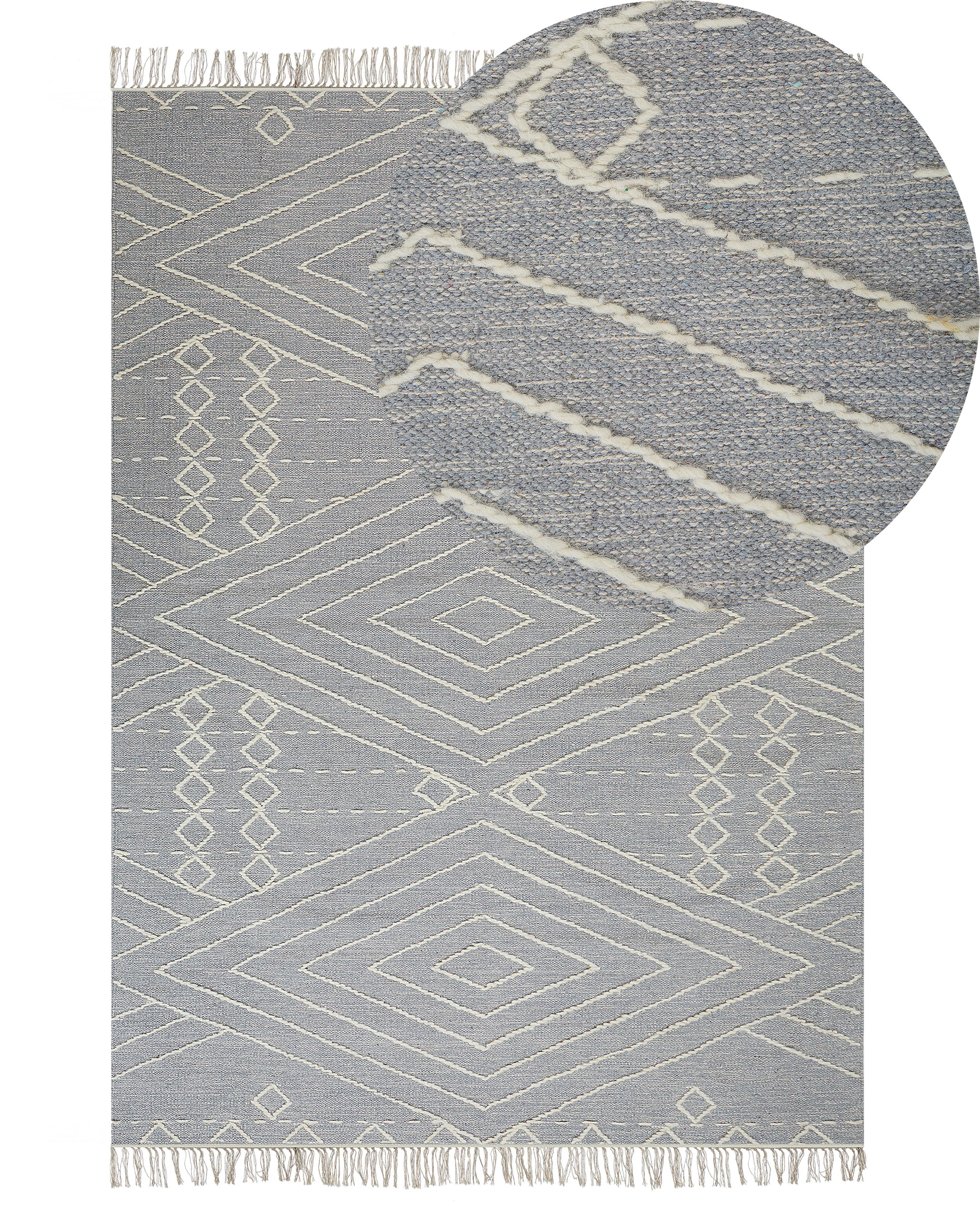 Rug KHENIFRA Light Grey 140 x 200 cm Cotton