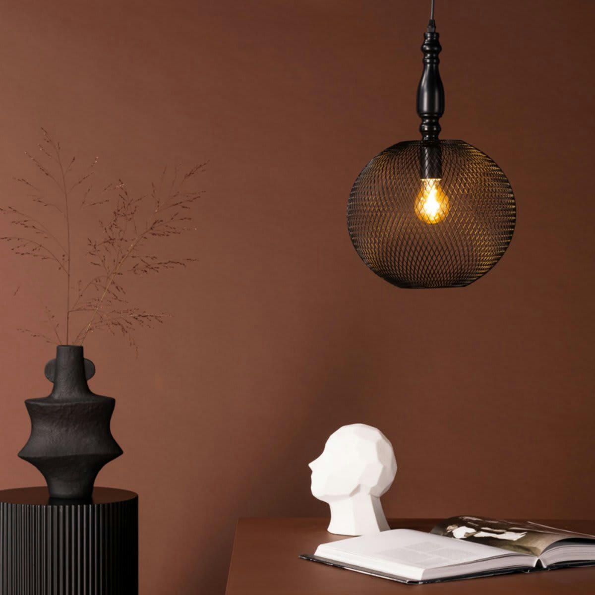 VALENCIA - Suspension design en métal noir