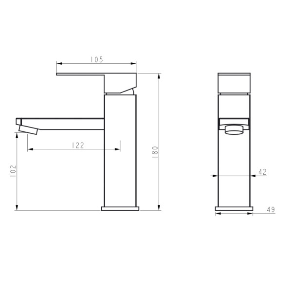 Bateria umywalkowa WEZER PRO1B-02-BLACK