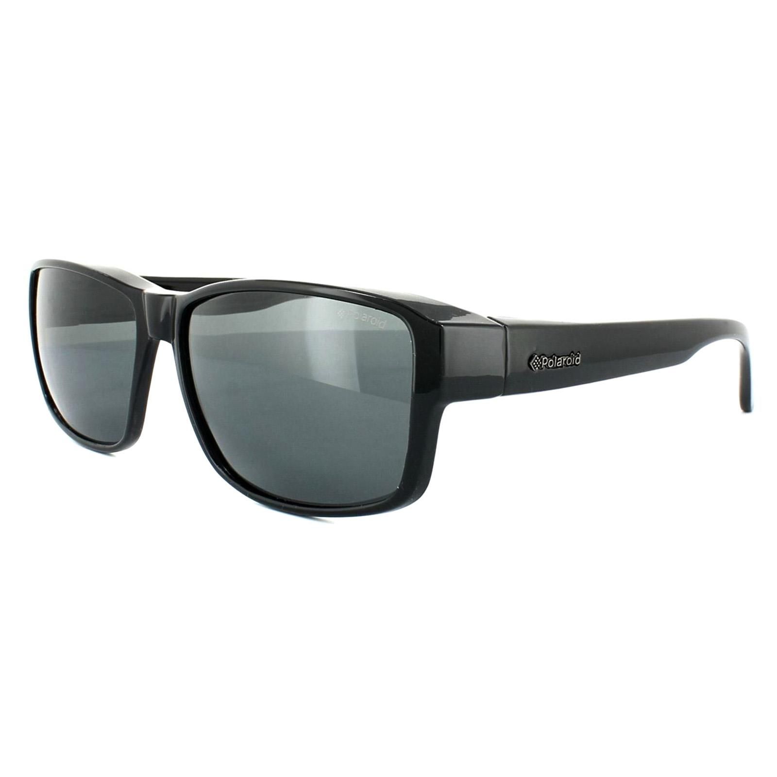 Polaroid Suncovers Rectangle Black Grey Polarized Sunglasses