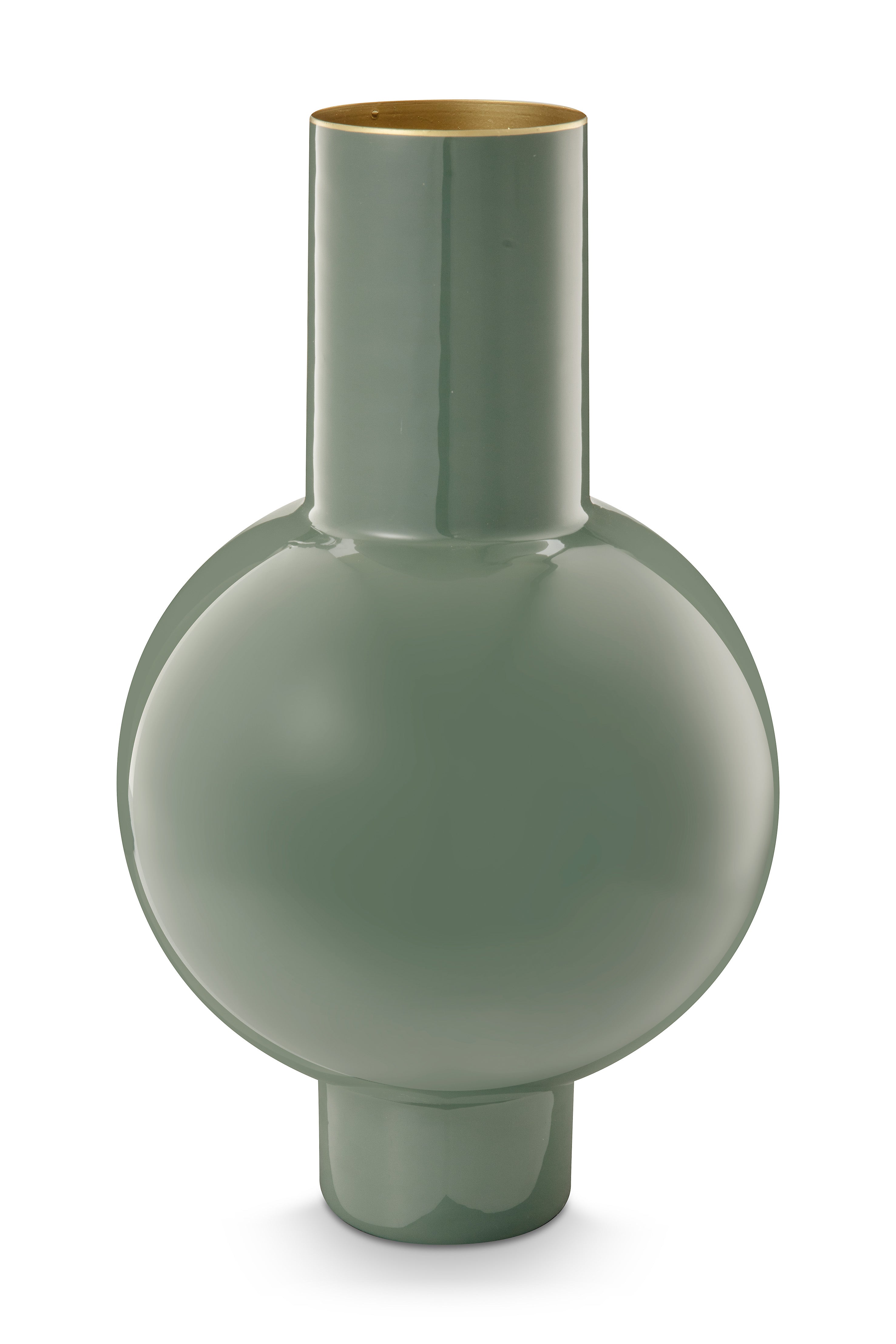 Pip Studio Bloemenvaas - Metalen Vaas - Woonaccessoires - Groen - 24x40cm