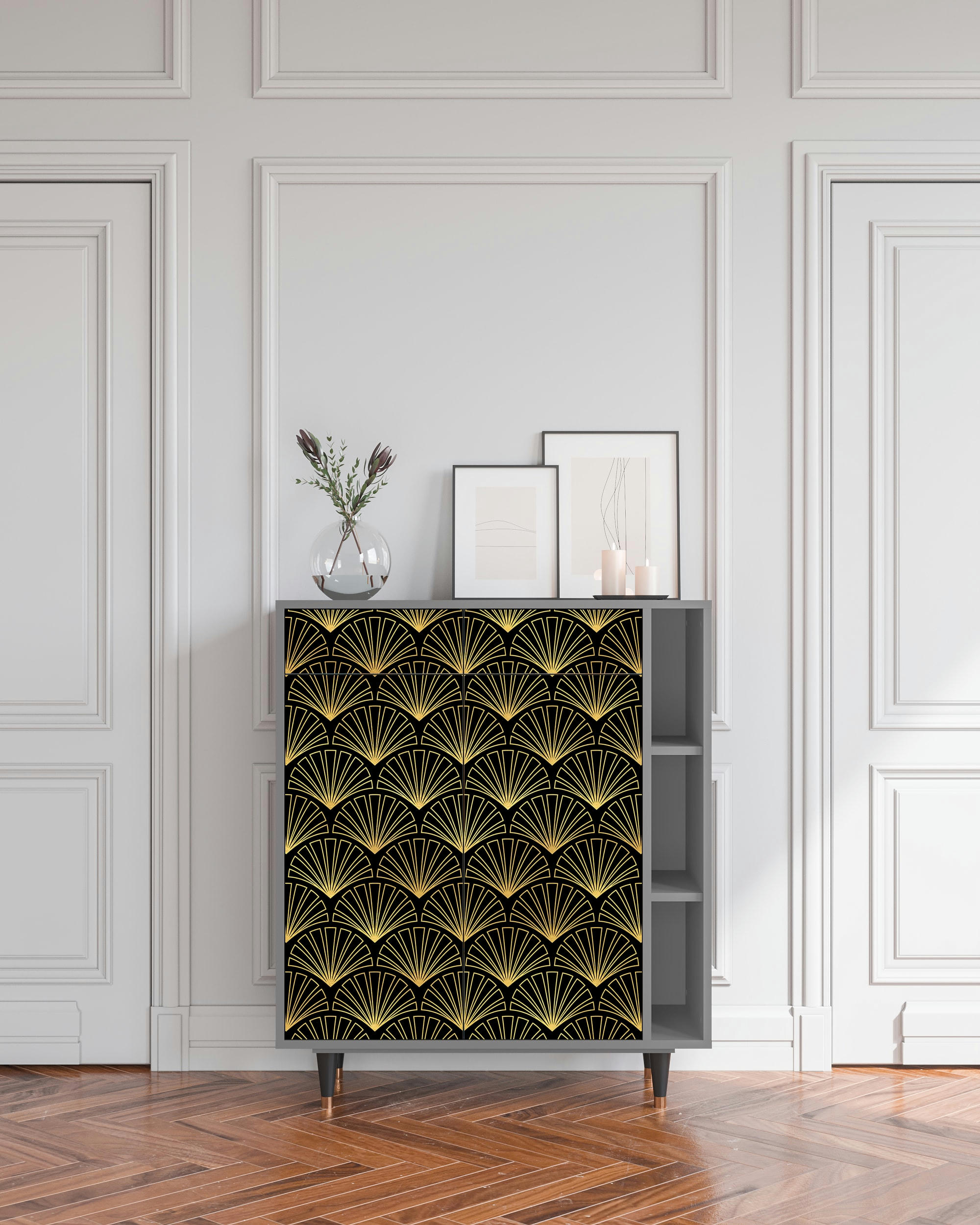 BIRD OF JUNO - Buffet  noir 2 tiroirs et 2 portes L 94 cm