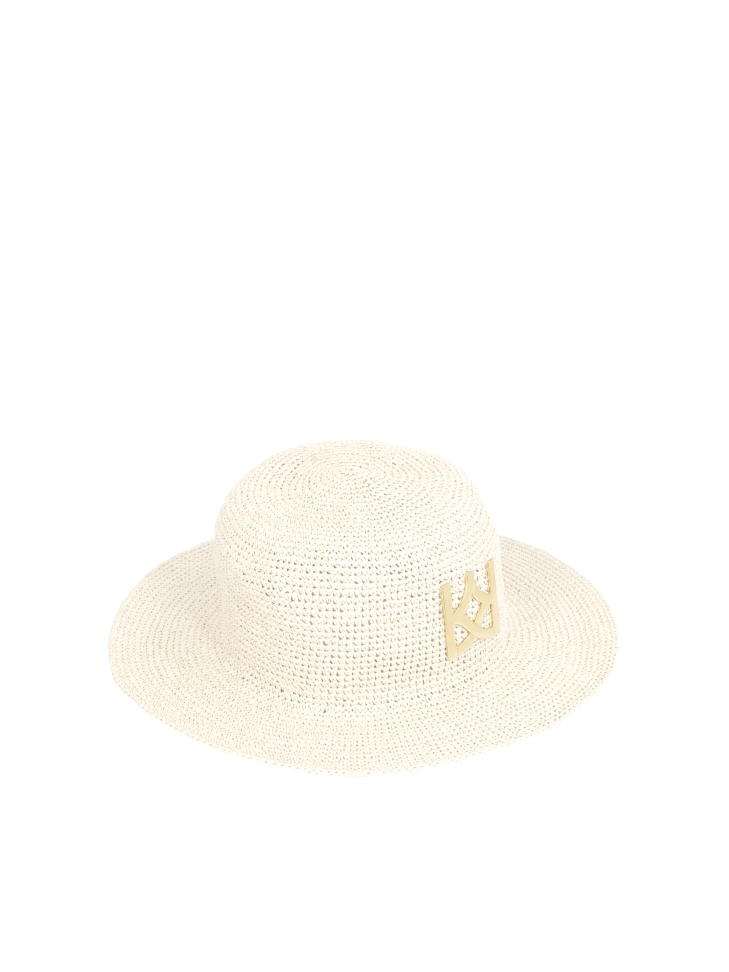 Cream-colored straw hat