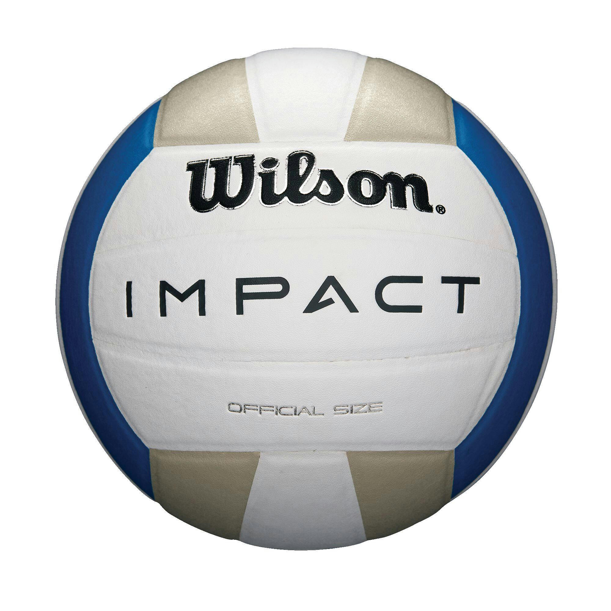 Wilson Impact Indoor Volleyball, White/Blue, Official Size