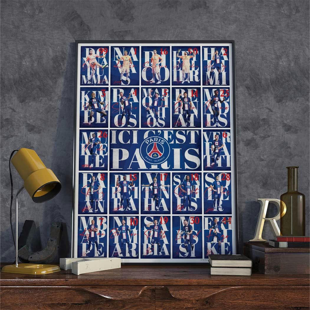 FOOT - Affiche Foot - PSG Street Effectif 2022/2023 40x60cm