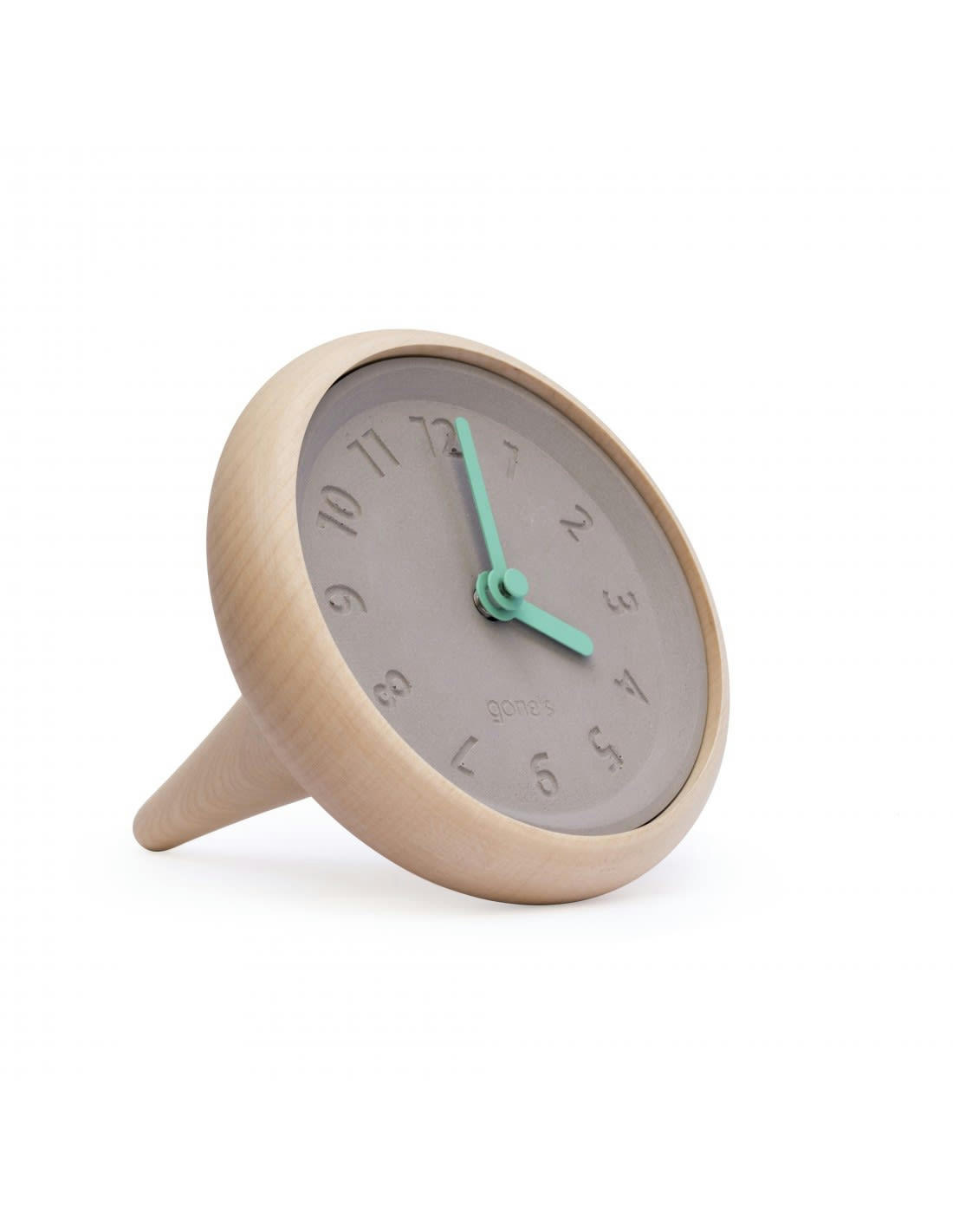 TOUPIE - Horloge de table en bois et béton